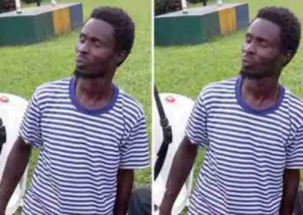 Suspected Cannibal Arrested While Preparing Pepper Soup With Human Intestines In River State (Photo)